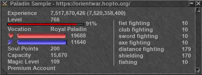 Signature for player Paladin Sample